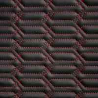Экокожа стёганая «intipi» Chao (чёрный/красный, ширина 1.35 м, толщина 5.85 мм)