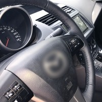 Оплетка на руль из натуральной кожи Mazda CX-7 2009-2012 г.в. (для замены штатной кожи, черная)