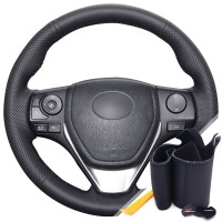 Оплетка на руль из «Premium» экокожи Toyota RAV 4 2012-2019 г.в. (для руля без штатной кожи, черная)