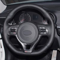 Оплетка на руль из «Premium» экокожи Kia Sportage 2016-2019 г.в. (черная)